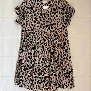Everly pink leopard print dress size medium